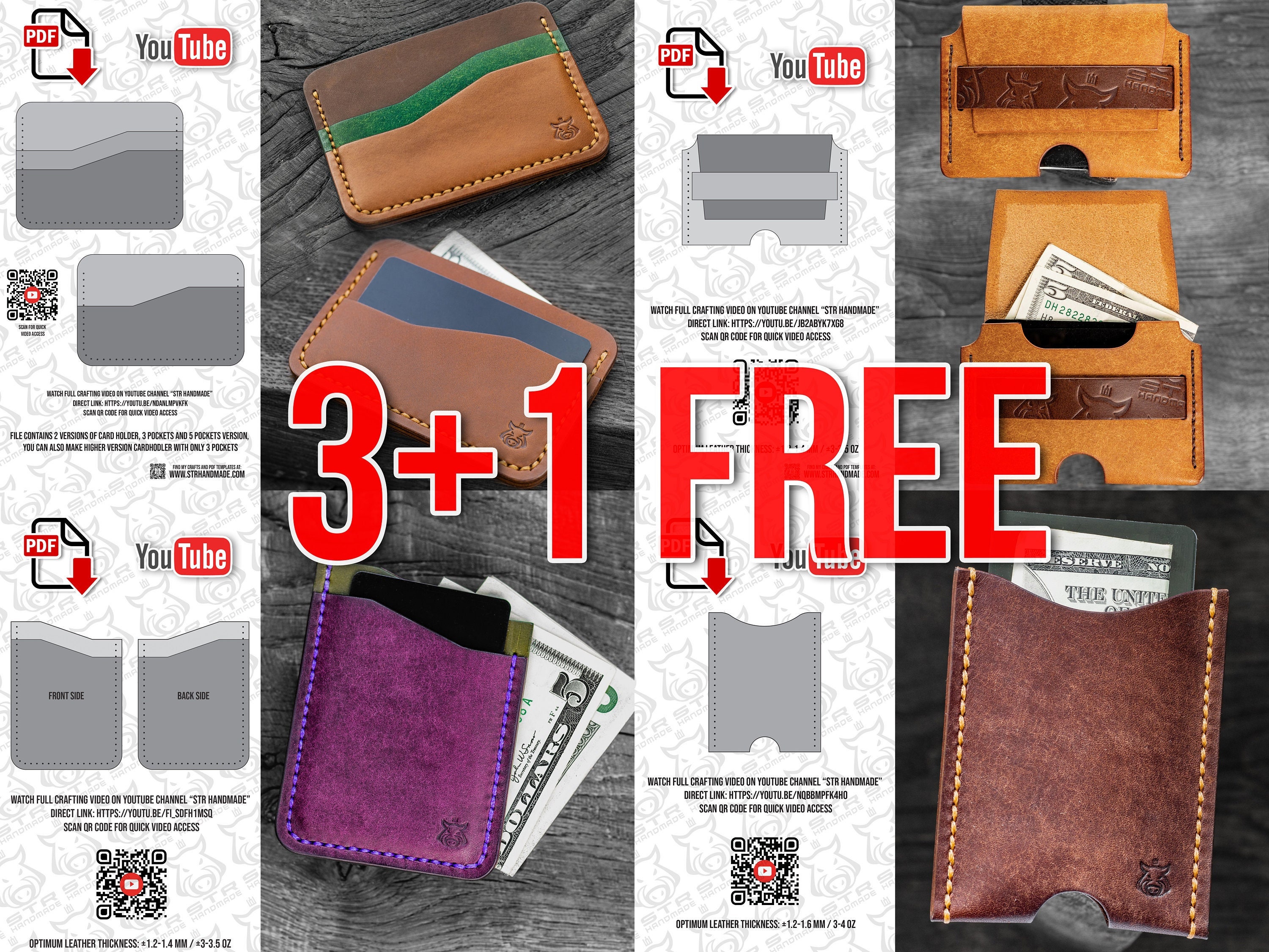 PDF Wallet Leather / Leather Pattern / Template Wallet / Long Wallet PDF /  Document Holder / Man Wallet Template / Pattern Pdf Wallet 