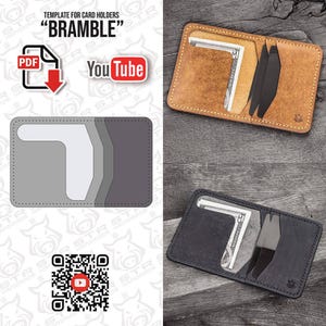 Minibilletera de cuero "Bramble" con tarjetero, plantilla digital en PDF