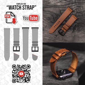 Uhrenarmband Lederarmband Apple Uhr Armband digital PDF Schnittmuster Vorlage