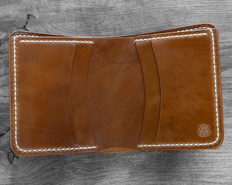 Cartera vertical plegable de piel de cordero Horween Shell "Enigma"