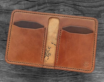 Horween Shell Cordovan bifold vertical minimalist wallet card holder "Bramble V3.1"