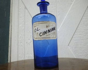 Rare Cobalt Blue Apothecary Bottle