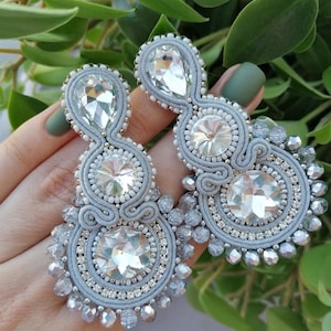 Gray color earrings