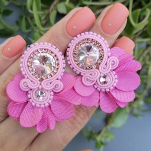 Pink Soutache Earrings