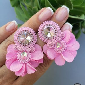 Pink Soutache Earrings