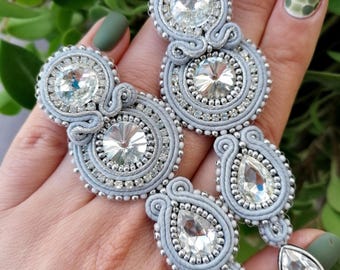 Gray color earrings