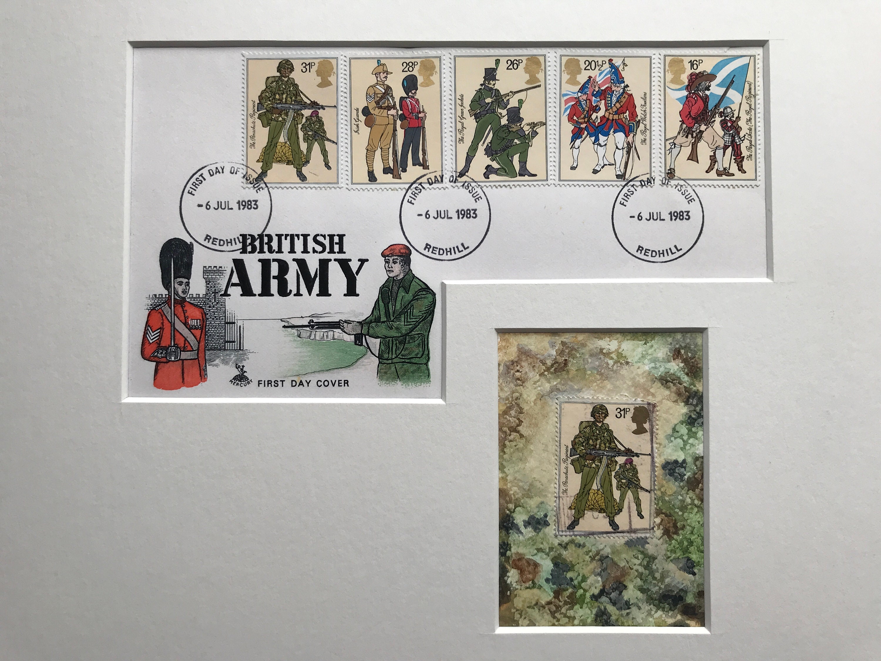 British Army postage stamp art Military wall art Parachute Etsy