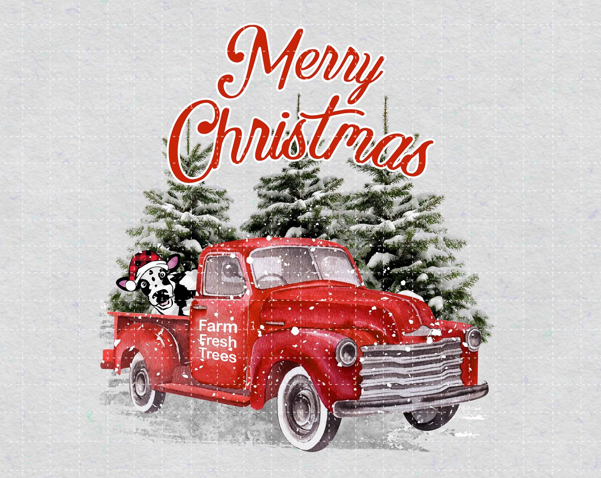 Merry Christmas Red Truck PNG Christmas Truck Christmas | Etsy
