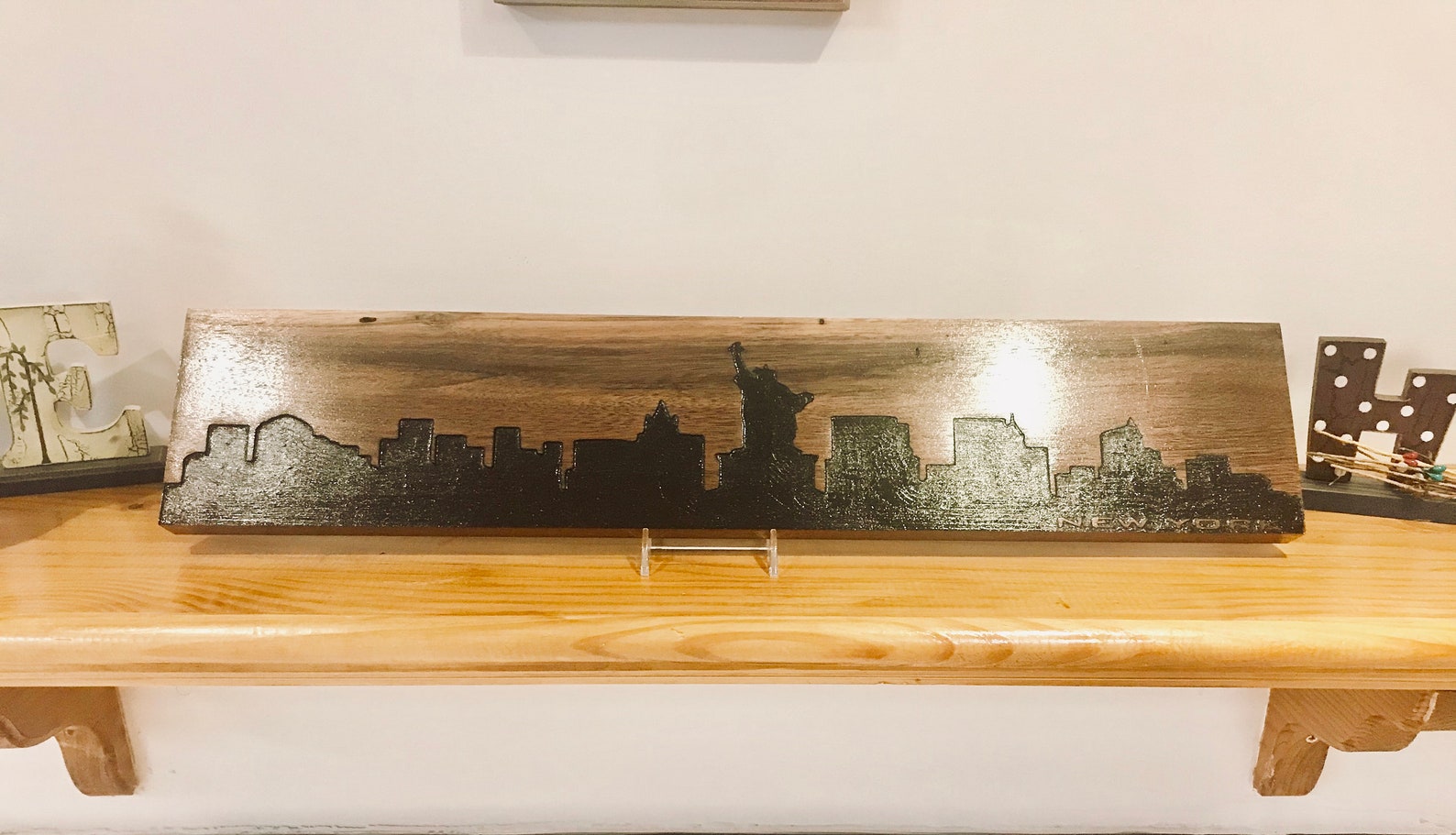 Wood Wall Art New York City Skyline Wall Decor Wooden Etsy