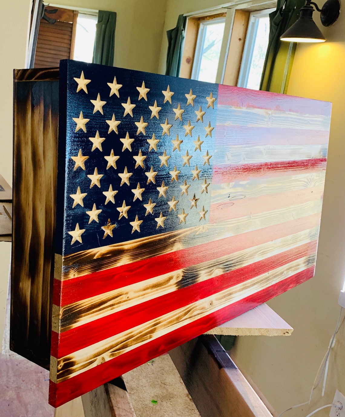 Hidden Gun Storage Concealed American Flag Case Concealment Etsy