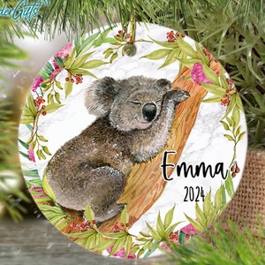 Koala Ornament Personalized Koala Australian Christmas Gift Koala Australia Keepsake Ornament Koala Gifts Ornament Koala Tree Decoration