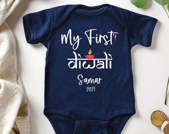 Personalized First Diwali Baby Gift, 1st Diwali Gifts, Indian Baby Boy N Girls Clothing, Hindi Baby Bodysuit, Diwali Sikh Shirt For Infants