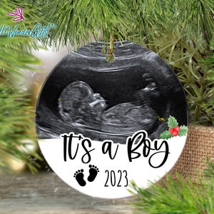 Pregnancy ornament, Gender Reveal Ornament, Ultrasound Ornament, It's a Boy Ornament, Birth Baby Announcement Ornament New baby Ornament