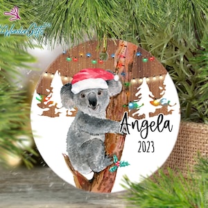 Koala Ornament, Personalized Koala Keepsake Ornament, Koala Australian Christmas Gift, Koala Gifts, Ornament 2023, Koala Tree Decoration