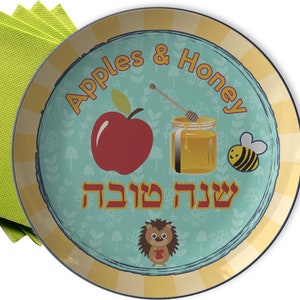 Rosh Hashanah Plate, Apples & Honey Dish For Kids, Jewish Shana Tova Gift For Toddlers, Rosh Hashanah Seder, Jewish New Year Kids Gifts
