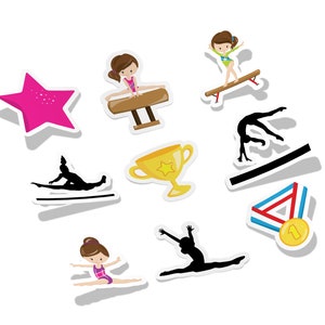 Gymnastics Vinyl Stickers, Birthday Gymnastics Gifts, Girl Gymnast Decal Stickers, Happy Mail Stickers, Little Gymnast Laptop Sticker