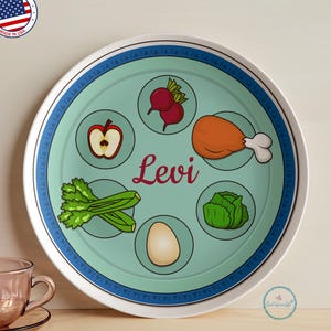 Passover Seder Plate For Kids Personalized Pesach Child First Jewish Dinner Gift