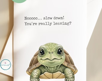 Coworker Leaving Card: Going Away Funny Turtle Office Goodbye Humour Greeting