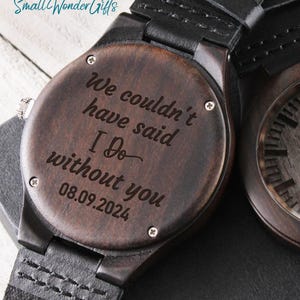 Personalized Wedding Officiant Engraved Wood Watch, Wedding Officiant Gift, Gift for Pastor, Officiant Thank You Wooden Watch, Priest Gift