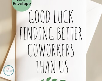 Coworker Leaving Card Funny Office Goodbye Humor Boss Farewell Message Going Away Retirement Workplace Office Note