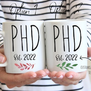 PhD Mug, Phd Graduation Gift, Phd Student Gift, Medical Student Gift, Phd Gift, Personalized Doctorate Degree Graduation Mug For Him & Her