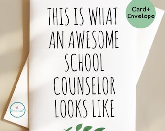 School Counselor Card Appreciation Gifts This Is What An Awesome Counselor Looks Like Personalized Student Support Professional Greeting