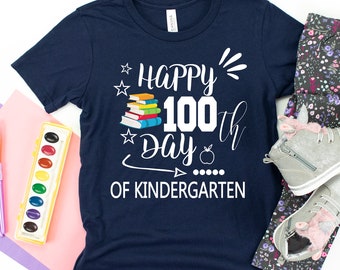 100th Day Of Kindergarten Shirt For Kids, 100 Days Of School Shirt For Boys & Girls, Happy 100th Day, Cute Kindergarten Shirt