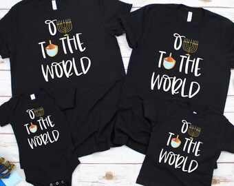 Oy To The World Hanukkah Shirt, Pandemic Dreidel Matching Hanukkah Shirts Gift, Chanukah Shirt, Matching Hanukkah , Jewish Outfit