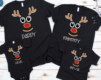 Family Christmas Shirts Personalized, Christmas shirt for family, Reindeer Matching Christmas Shirs, Xmas Shirts, Family Holiday Shirts Gift