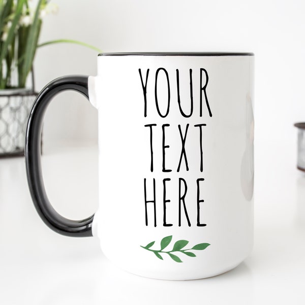 Custom Text Mug Etsy