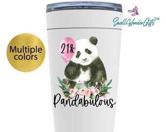 21st Birthday Gift for Her, Panda Tumbler, 21st Birthday Ideas, Bear Tumbler Cup Gift, Panda Coffee Mug Custom Birthday Gift For 21 Year Old