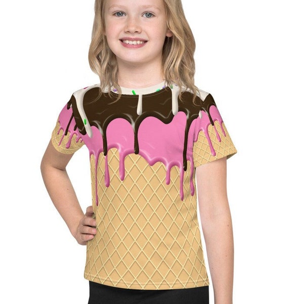 Ice Cream Kids Halloween Shirt Costume, Trick Or Treat Shirt, Ice-cream Waffle Toddler Costume Outfit, Tween Costume, Infant Costume