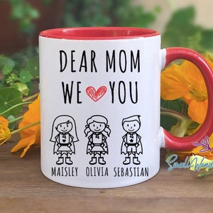Personalized MOM Mug, Mothers Day Mug, Minimalist Mom Birthday Gift, We Love You Mom Coffee Cup, Cool Mom Mug, New Mom Mug, Wife Gift Idea