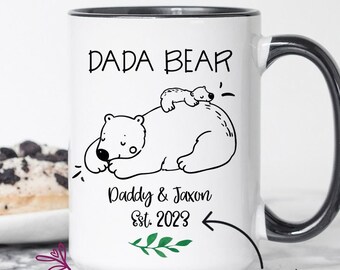 Personalized Dada Bear Mug, 1st Fathers Day Mug, Papa Bear Coffee Mug, New Dad Gift, New Dad Mug, Daddy mug, Gift for Daddy, Best Dad Gift