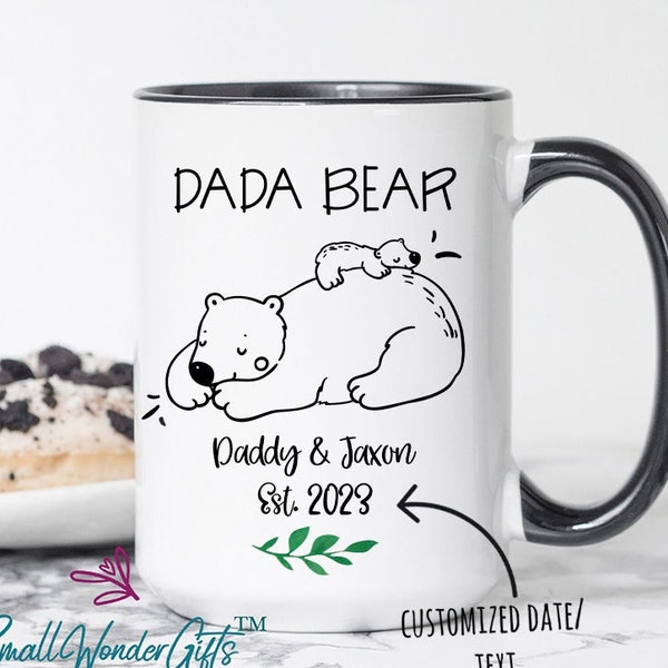 Personalized Dada Bear Mug, 1st Fathers Day Mug, Papa Bear Coffee Mug, New Dad Gift, New Dad Mug, Daddy mug, Gift for Daddy, Best Dad Gift