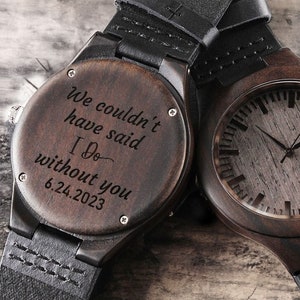 Wedding Officiant Gift Engraved Wood Watch, Wedding Officiant Personalized Gift for Pastor, Officiant Thank You Wooden Watch, Priest Gift