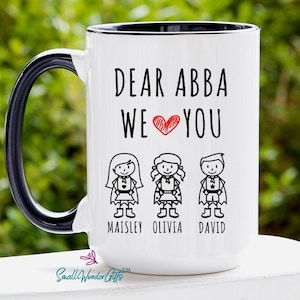 Personalized Jewish Dad Mug: Hebrew Abba Gift