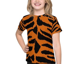 Kids Halloween Shirt, Tiger Print Costume, Trick Or Treat Shirt, Tiger Toddler Costume, Tiger Outfit, Safari Big Cat, Tiger Infant Costume