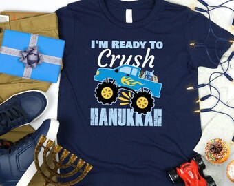 Hanukkah Shirt, Funny Kids Chanukah Shirt, Matching Jewish Sibling shirts , Truck Dreidel Gelt Gift, Hanukkah Vacation Shirt