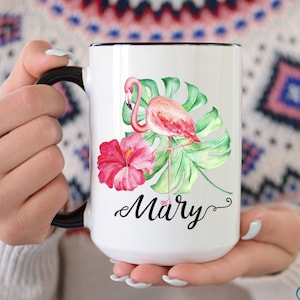 Flamingo Mug, Flamingo Gifts, Flamingo Cup, Personalized Pink Flamingo Mug, Custom Flamingo Gift, Girls Flamingo Coffee Mug, Wildlife Mug