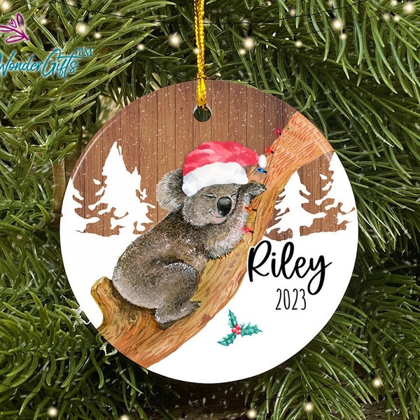 Koala Ornament, Personalized Koala Keepsake Ornament, Koala Christmas Gift, Koala Gifts, Ornament 2023, Australian Koala Christmas Tree