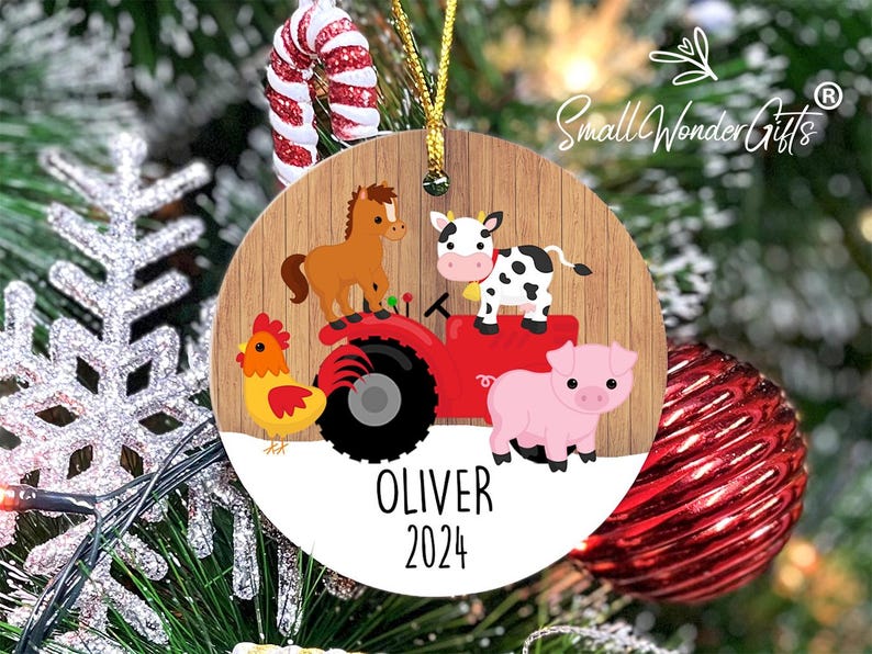 Tractor Ornament Little Boy Ornament My First Christmas Ornament