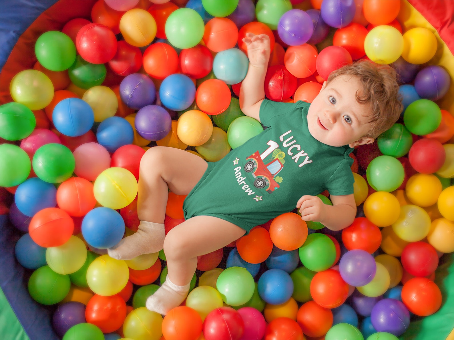 Lucky One First Birthday Bodysuit Birthday Boy Truck Outfit Etsy