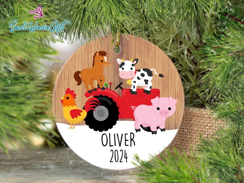 Tractor Ornament Little Boy Ornament My First Christmas Ornament