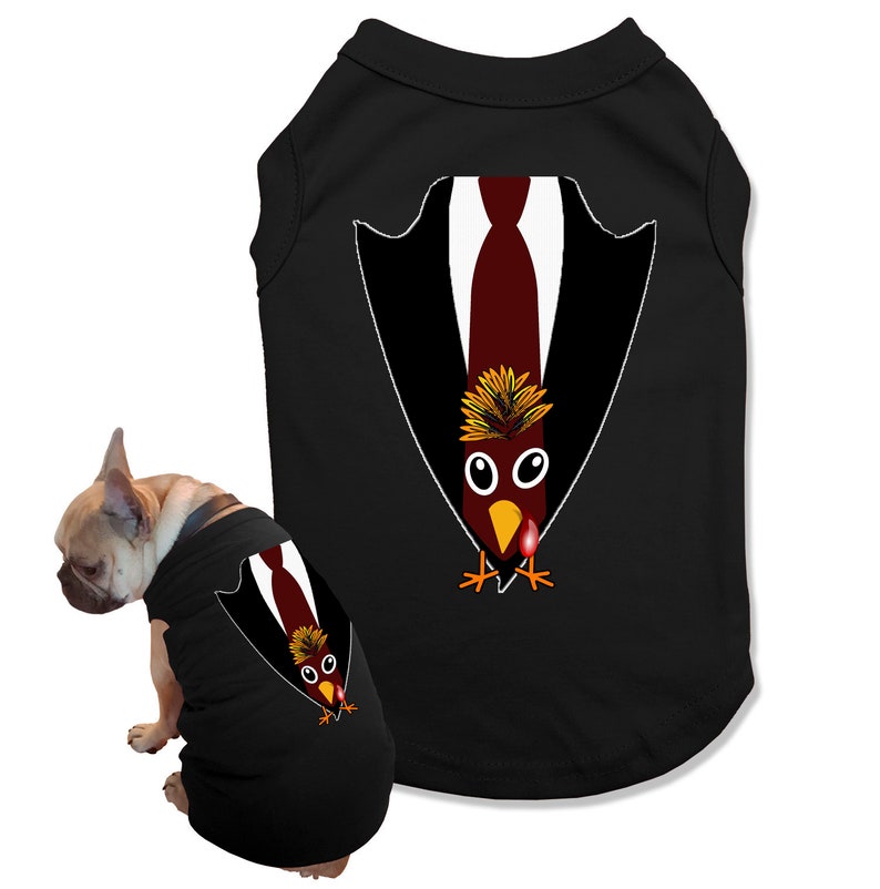 Custom Pet Clothing Dog Thanksgiving Shirt Dog Clothing Dog Clothing Turkey Face Tuxedo Shirt Small MediumLarge Dog Shirt