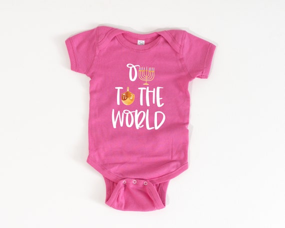 My First Hanukkah Bodysuit - Menorah Dreidel Baby Onesie