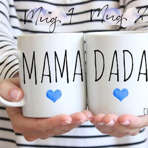 Mama & Dada Mugs Set, Push Present For Mom and Dad, Gifts for New Mom and Dad, Dad mug, Baby Shower Gift Mugs, New Mom Mug, New Parents Gift