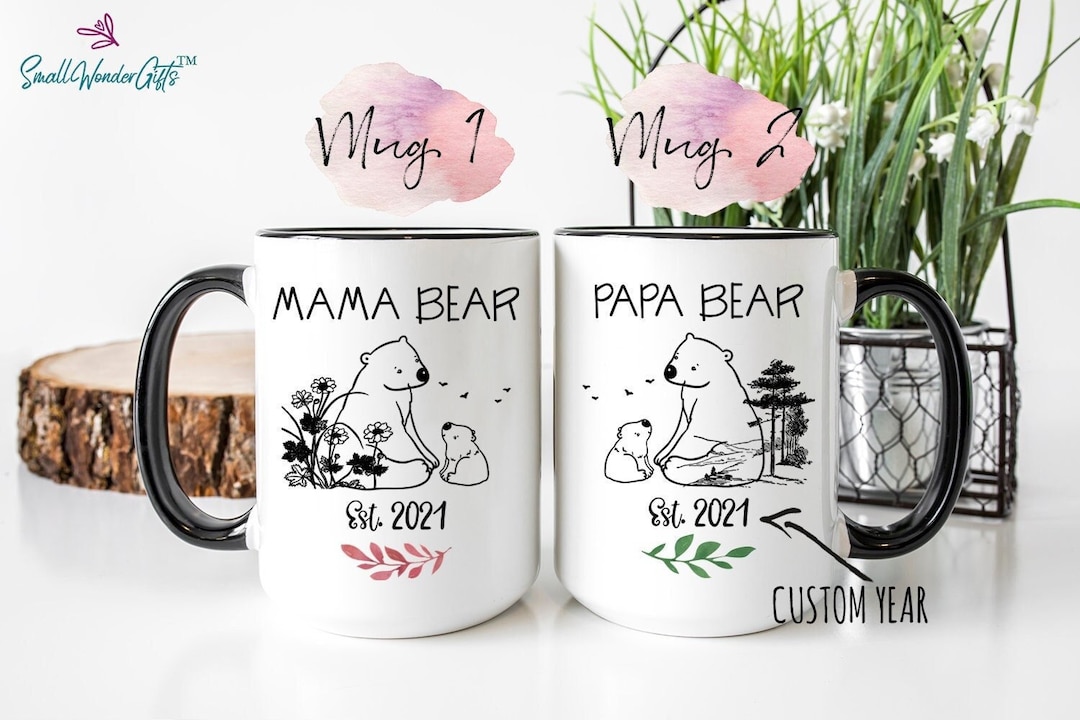 Mama Bear, Papa Bear” Custom Couples Mugs