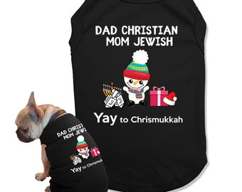 Dog Christmukkah Hanukkah Shirt, Ugly Christmas Jumper Hanukkah Dog Sweater ,Funny Hanukka Dog Pajamas, Jewish Dog Clothes Gift Pet Clothing