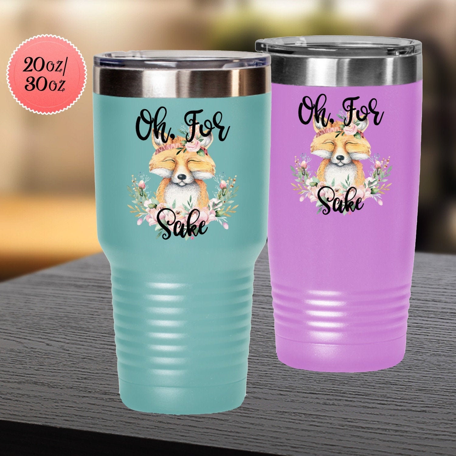 20oz Hogg Tumbler with Zero Fox Given decal / great gifts / Fox fan / Zero  F*uks Given tumblers / Awesome presents